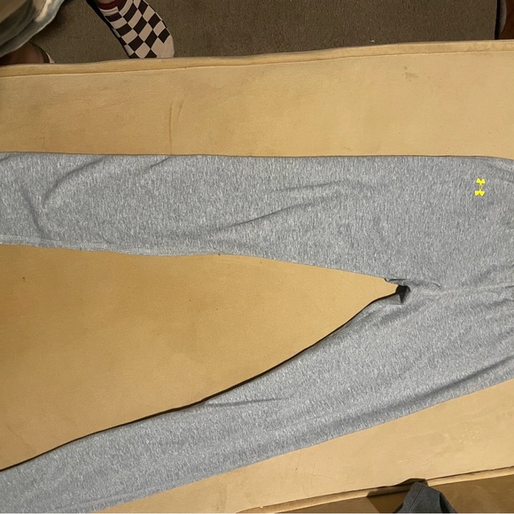 Under Armour Men's Light Gray Joggers with Yellow Logo - Picture 1 of 2